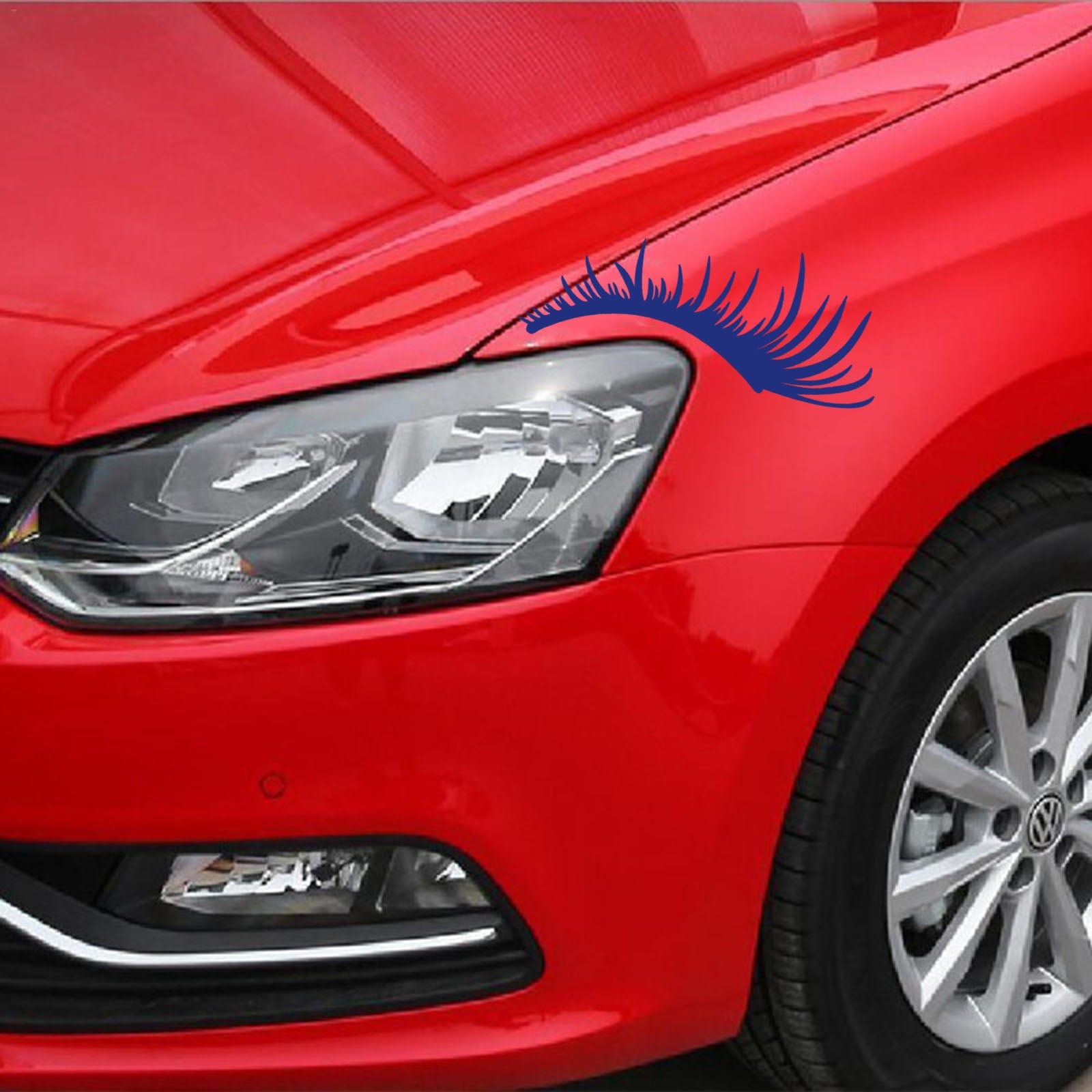 Car Headlight Eyelash Sticker Eyebrow Decal for Porsche Volkswagen Beetle Black Generic