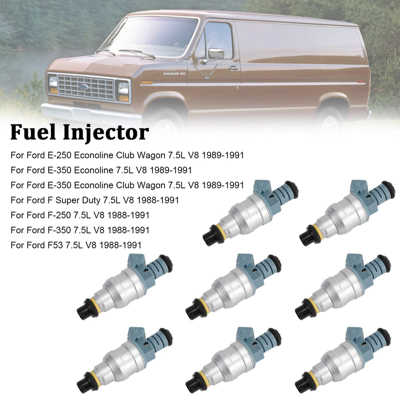 1988-1991 Ford E-250 E-350 7.5L V8 822-11120 8PCS Inyectores de combustible 0280150759