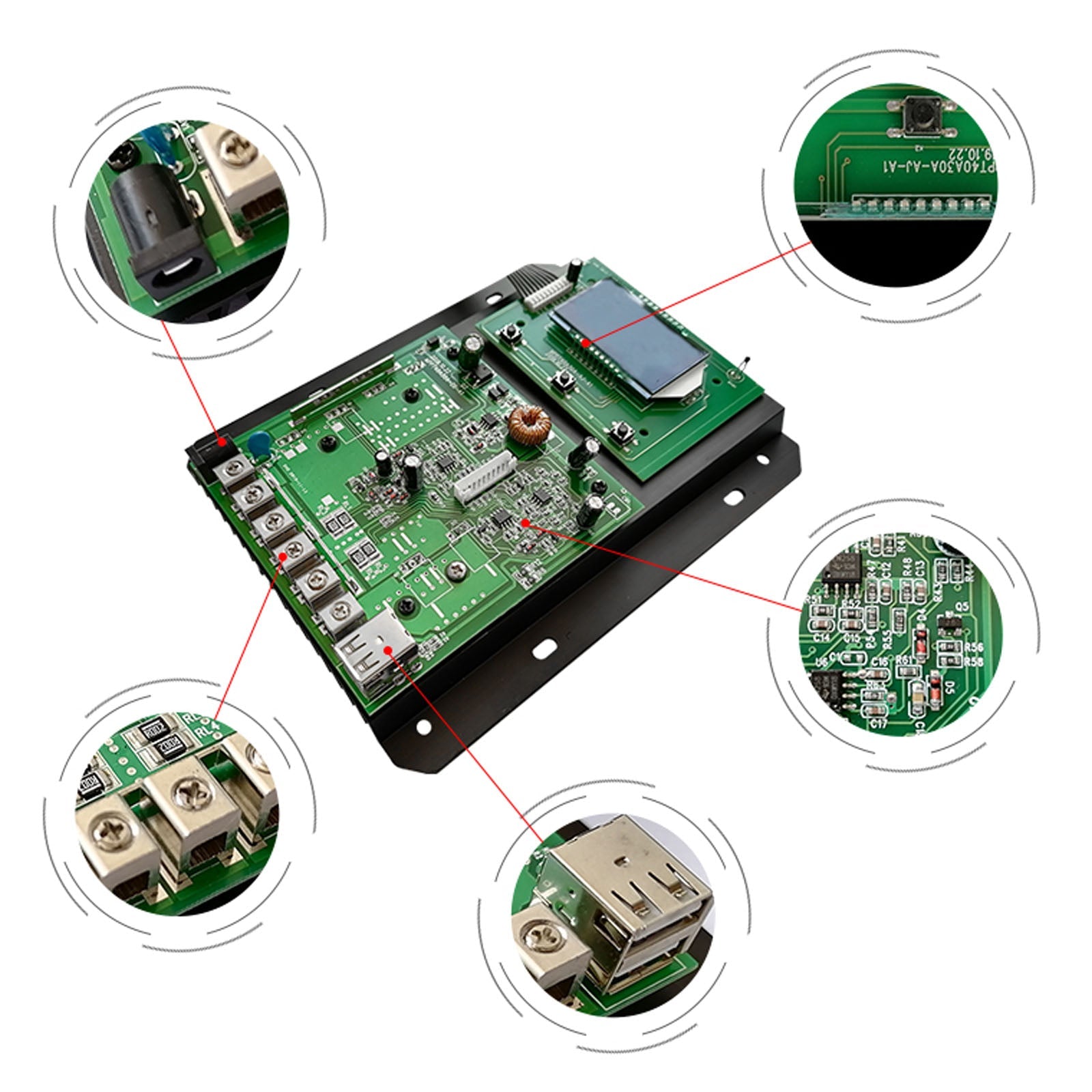 12/24/48V 20A MPPT Solar Charge Controller Panel Battery Regulator Dual USB