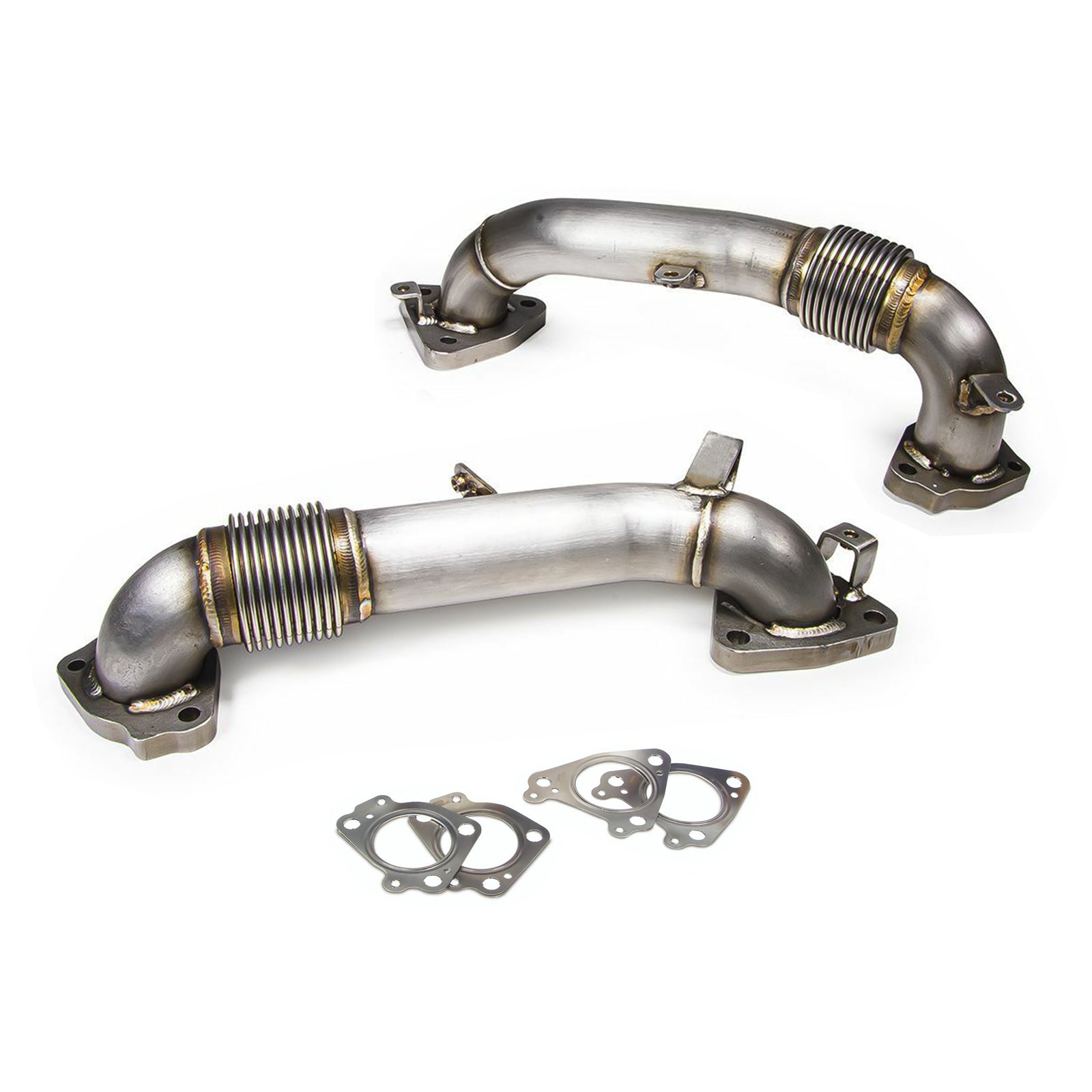 3.5" High Flow Exhaust Up Pipes For Chevy 6.6L L5P Duramax Diesel 2017-2020