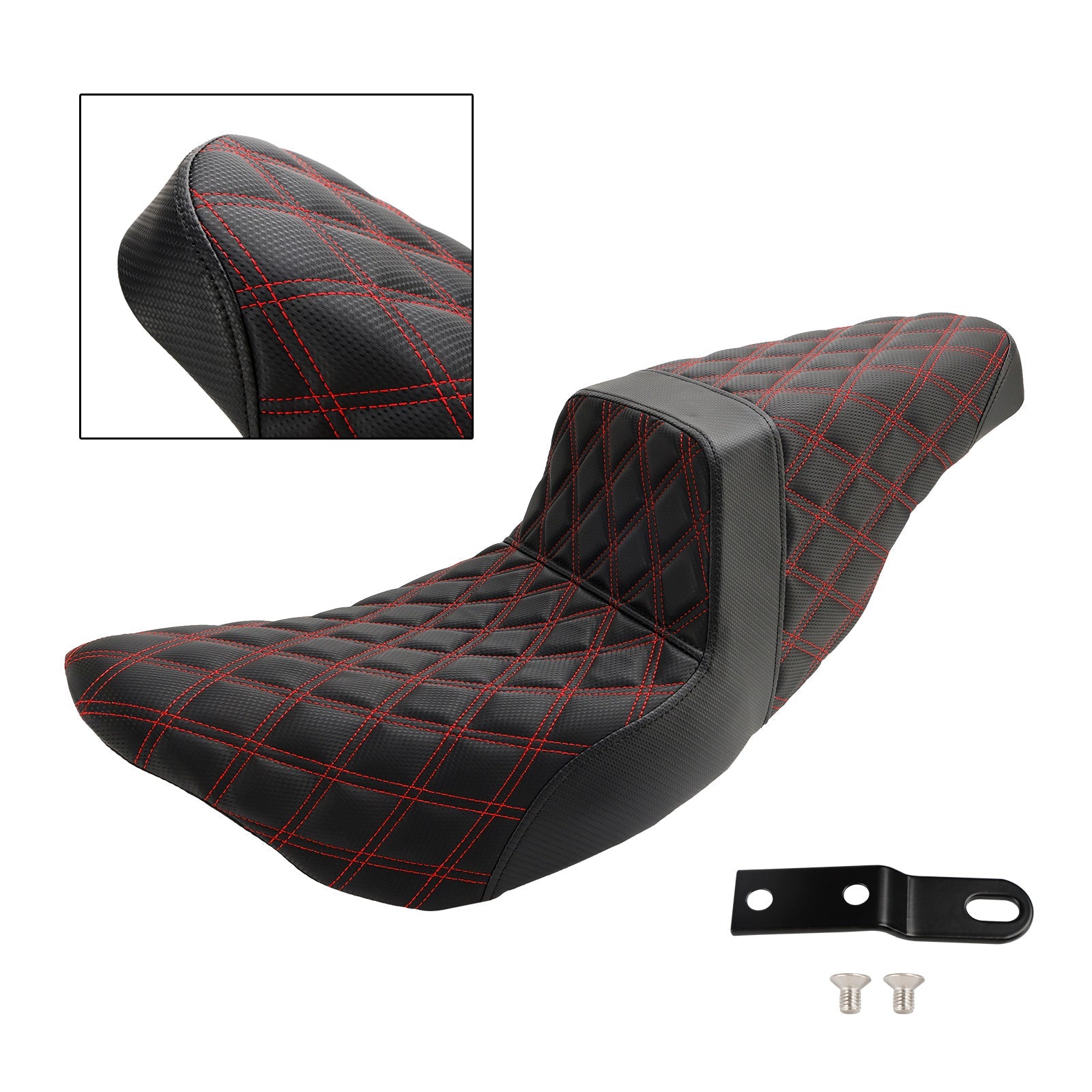 Cojín trasero delantero para asiento de pasajero, color rojo, apto para modelos FL Touring 2008-2023