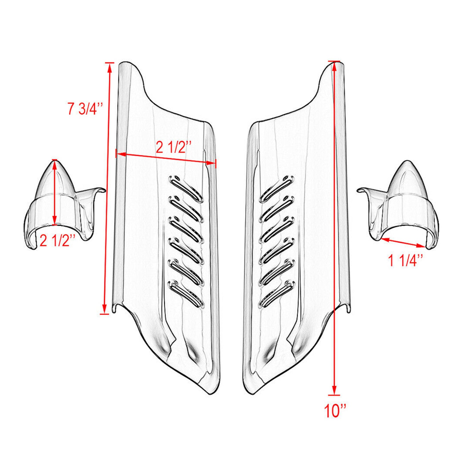 Fork Lower Leg Deflectors Shield Cover For Touring Electra Glide FLHT 2000-2013 Generic