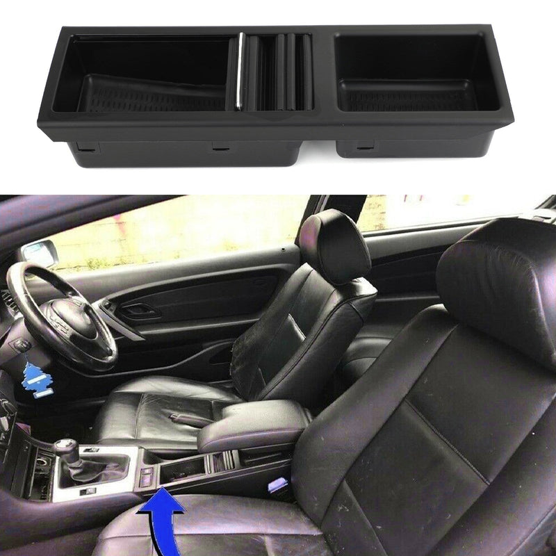 Black Front Center Console Storage Cup Holder Fits For BMW E46 3 Series 1998-2007 Generic