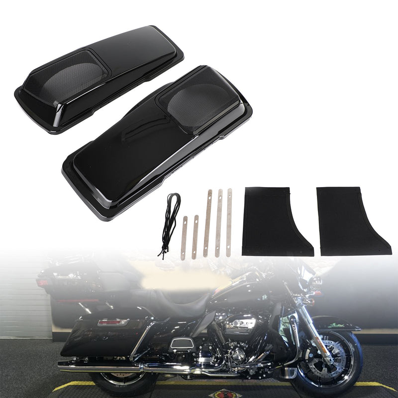 أغطية سماعات 6 × 9 حقيبة سرج سوداء زاهية لسيارة Harley Touring 1994-2013 Generic