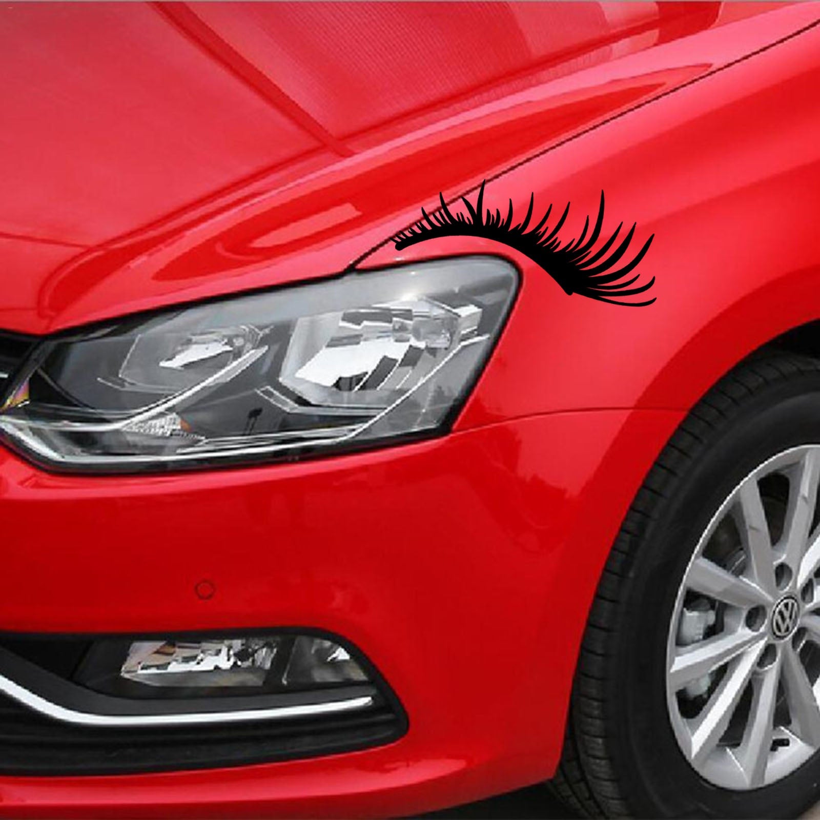 Car Headlight Eyelash Sticker Eyebrow Decal for Porsche Volkswagen Beetle Black Generic