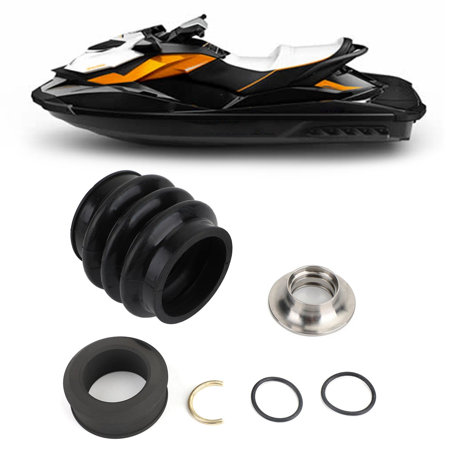 4-Tec Carbon Ring Seal Drive Line Kit de reconstrucción y bota para Sea Doo RXP RXPX RXTX