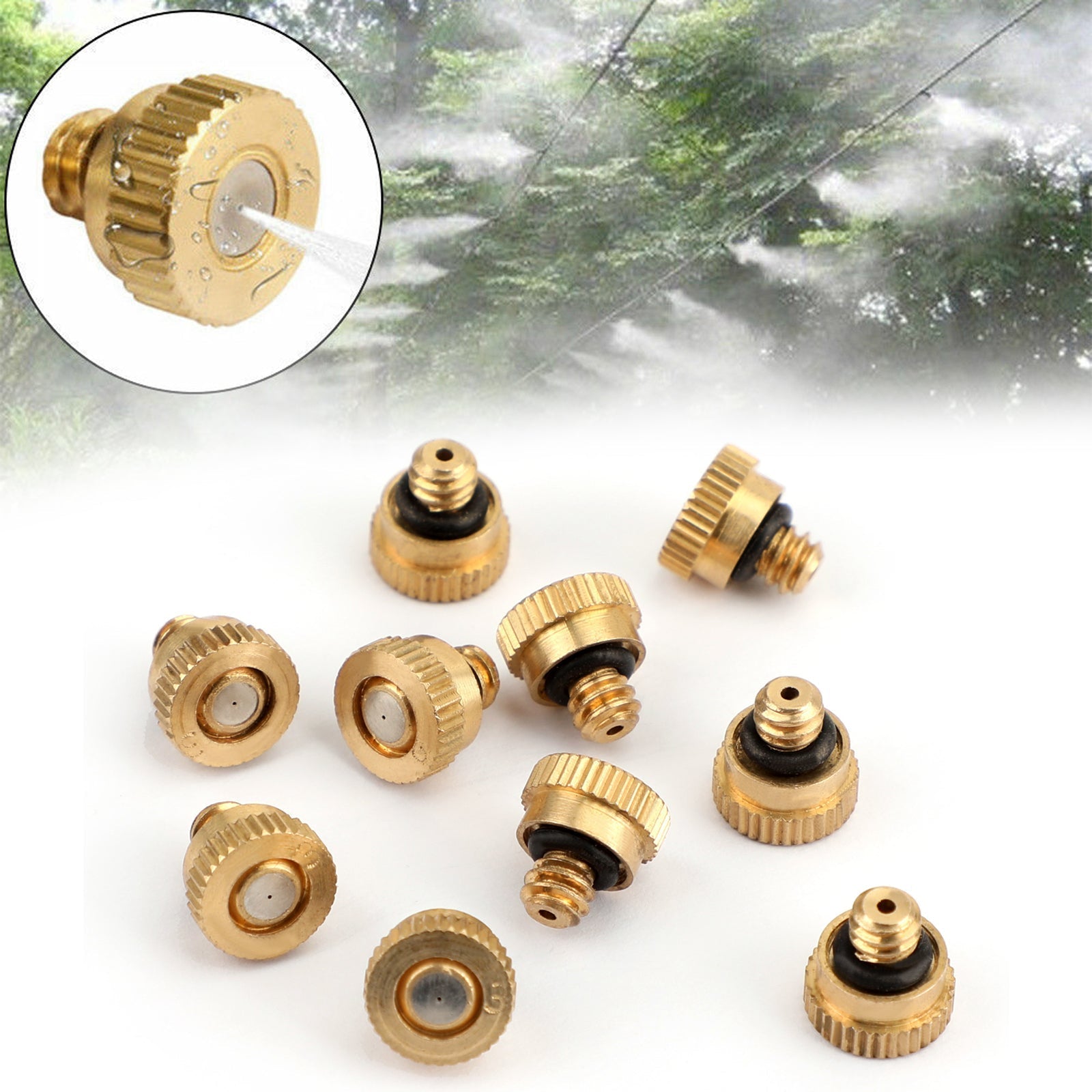 20/50PCS Brass Misting Nozzles Water Mister Sprinkle For Cooling System 0.012"