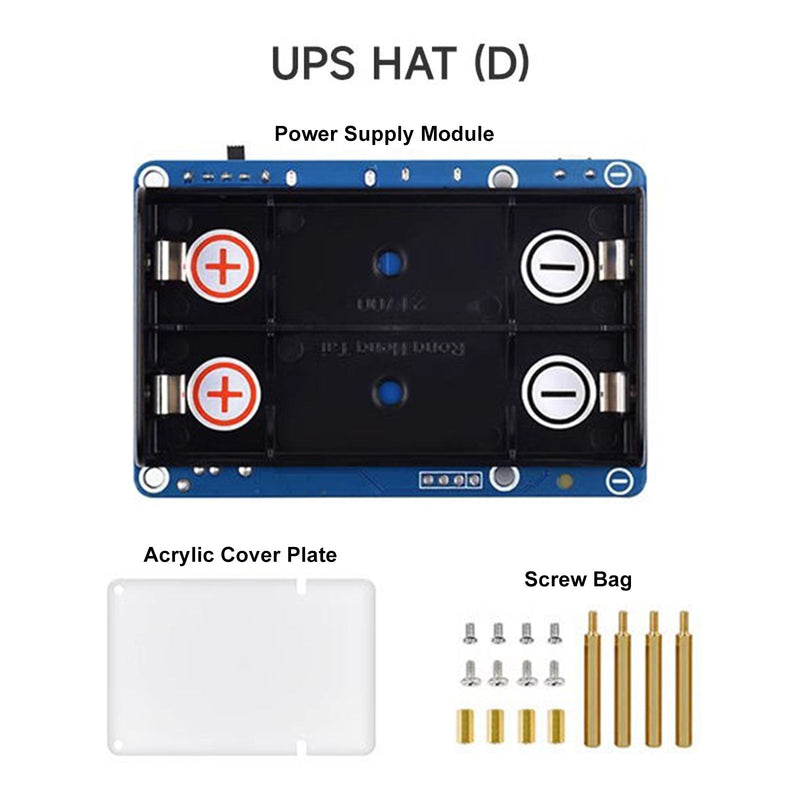 طقم قبعة UPS (D) لوحدة إمداد الطاقة غير المنقطعة Raspberry Pi 5V