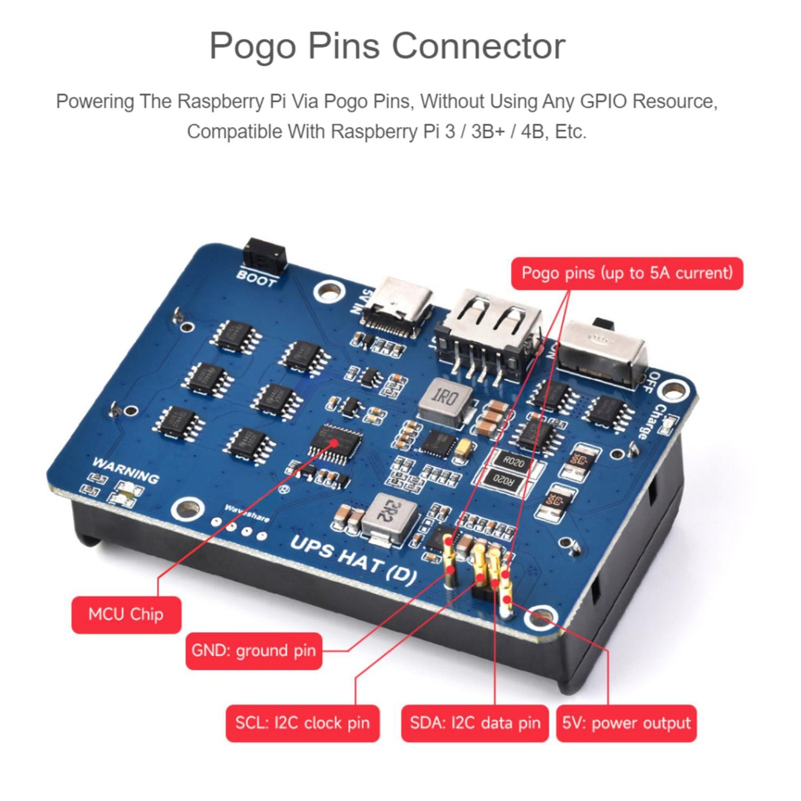 UPS HAT (D) Kit For Raspberry Pi 5V Uninterruptible Power Supply Module