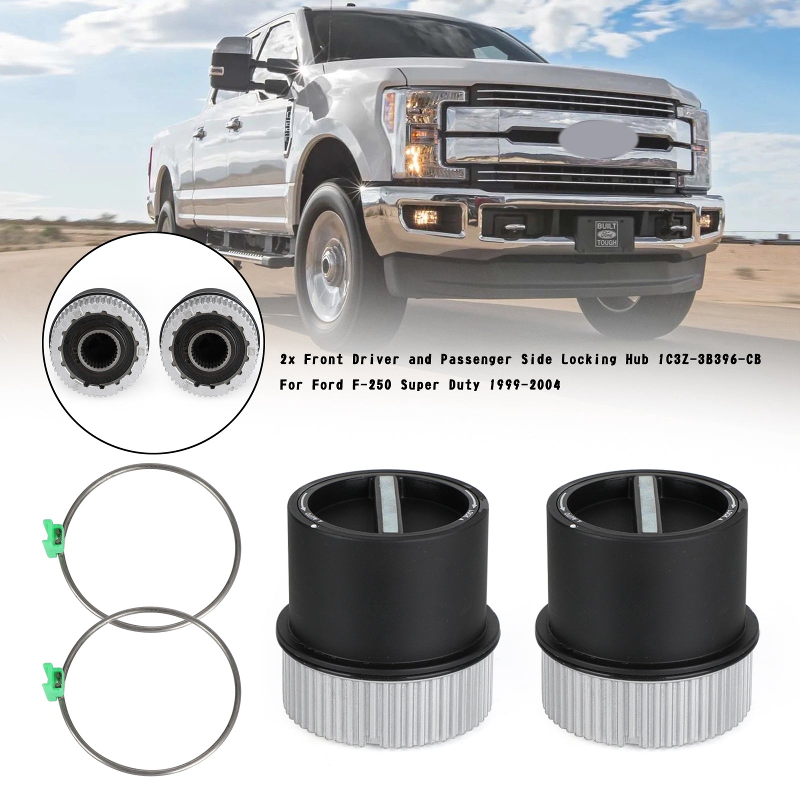 2x Ford F-250 Super Duty 1999-2004 Cubo de bloqueo delantero 1C3Z-3B396-CB Fedex Express