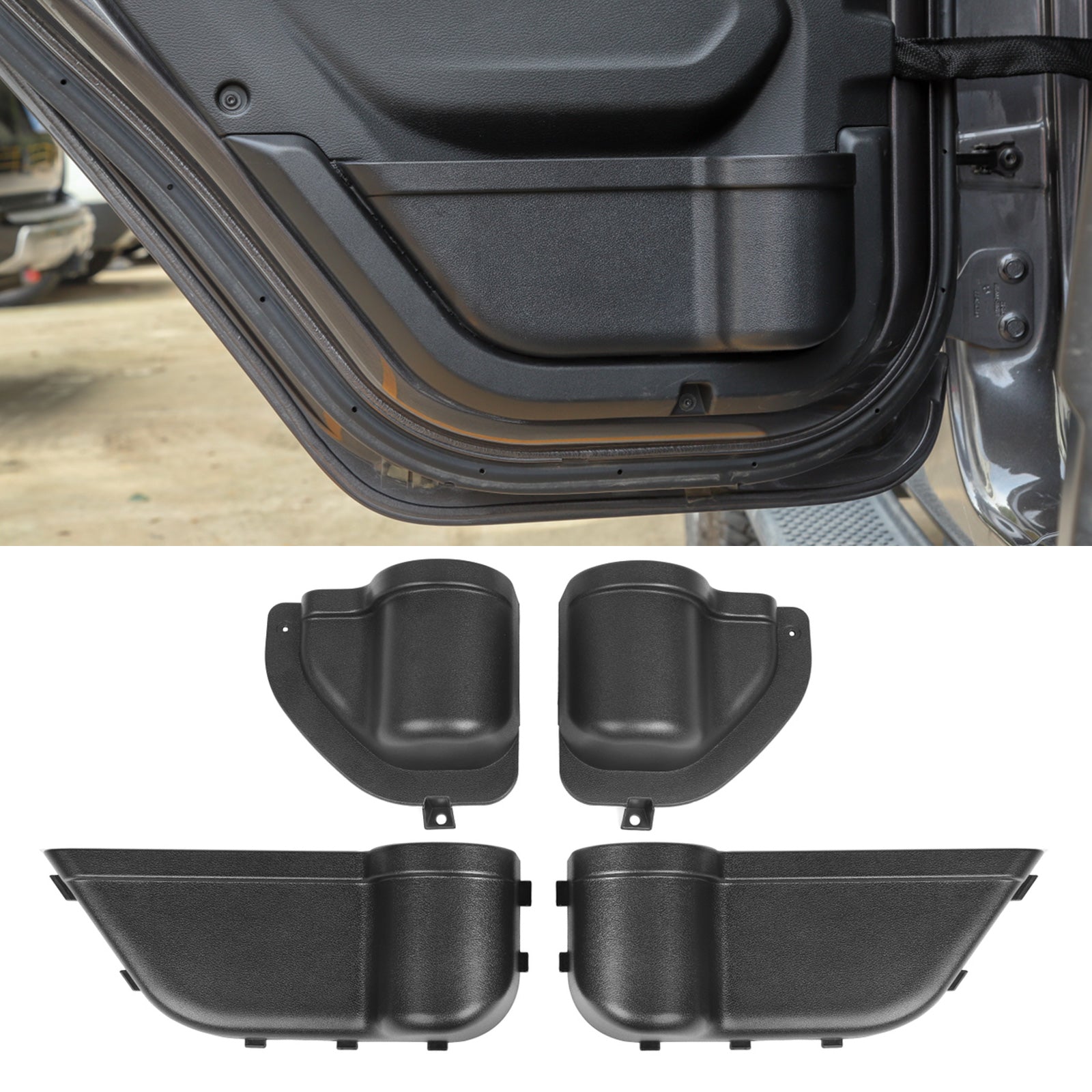 4PCS Front&Rear Door Storage Pockets Organizer Box For Wrangler JL 2018-2019