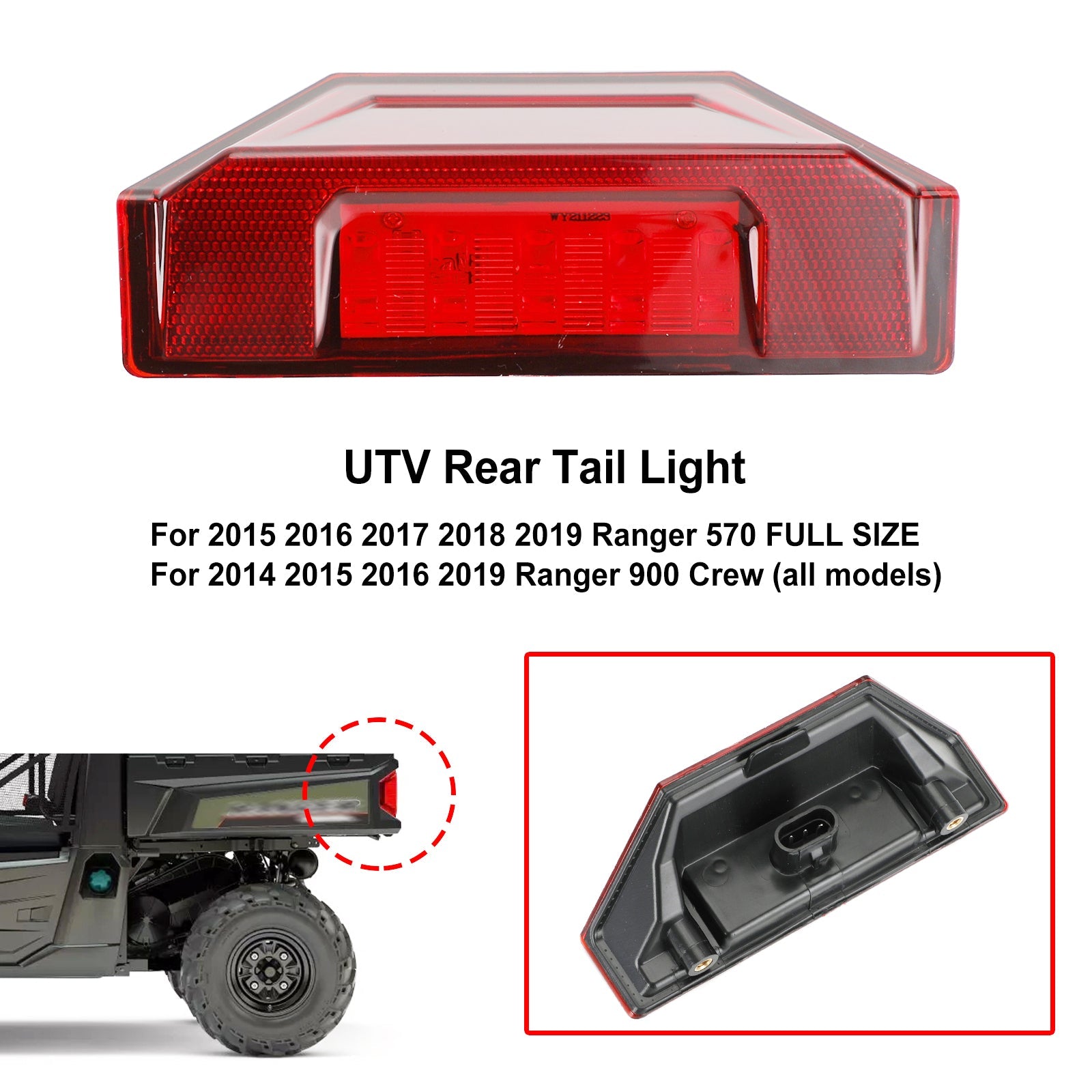 2412774 UTV Tail Light for Polaris Ranger Crew 570 XP 900 General 2013-2020 Generic