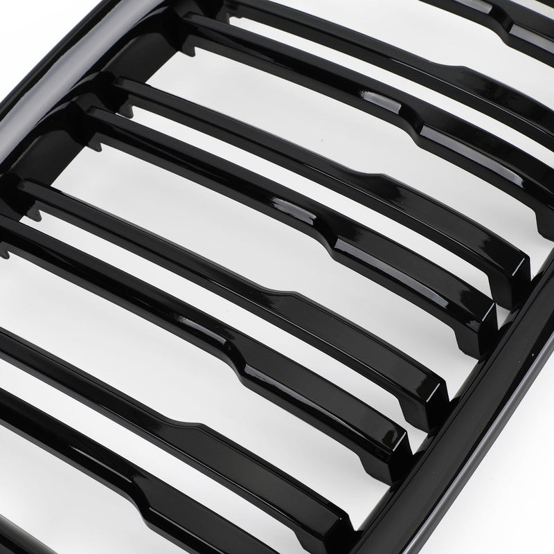 غطاء محرك السيارة الأمامي ذو الشرائح المزدوجة باللون الأسود اللامع مناسب لسيارات BMW X1 E84 2009-14 SUV Generic