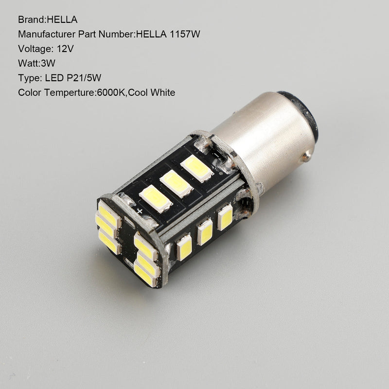 10X Para HELLA LED Retroadaptación 1157W LED P21/5W 12V 3W BAY15D 6000K