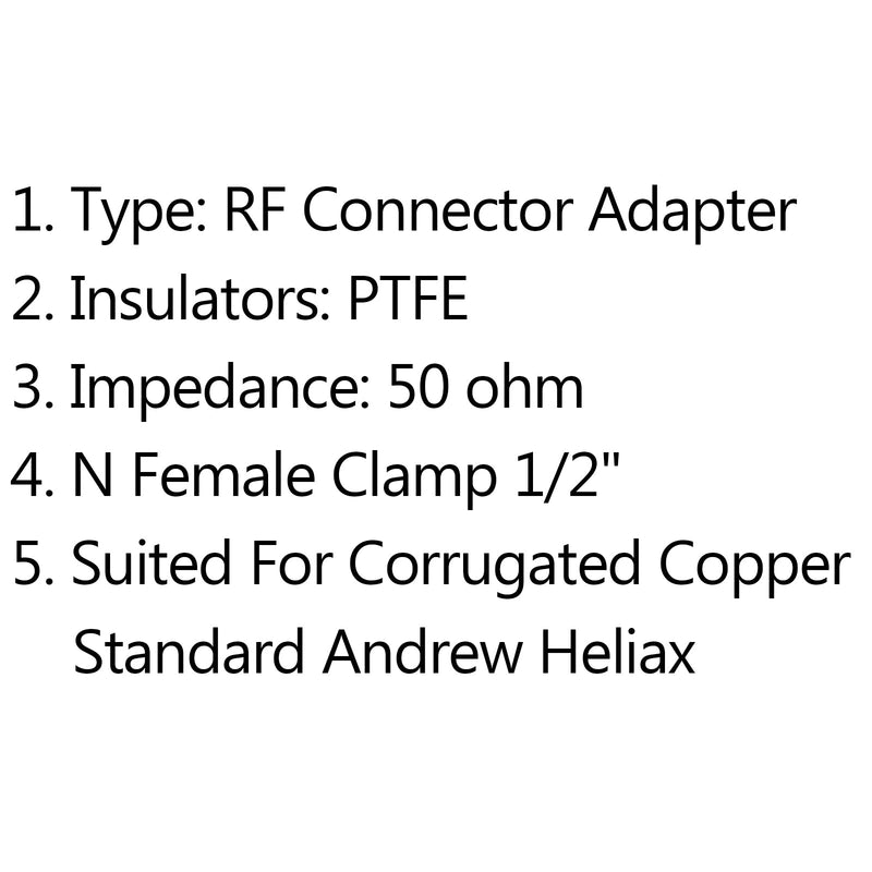 10 Uds conector N abrazadera hembra 1/2 "para cobre corrugado estándar Andrew Heliax