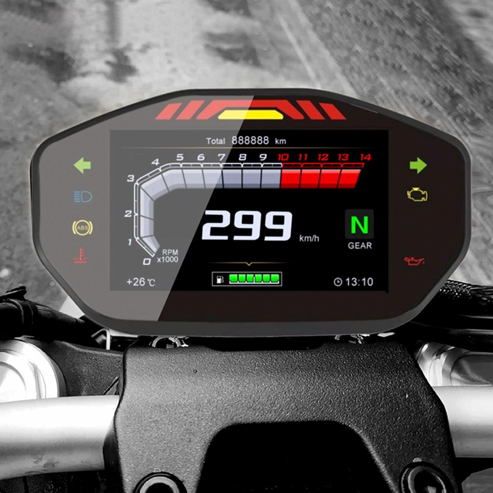 Universal Motorcycle Lcd Rpm Digital Display Odometer Speedometer Backlight Generic