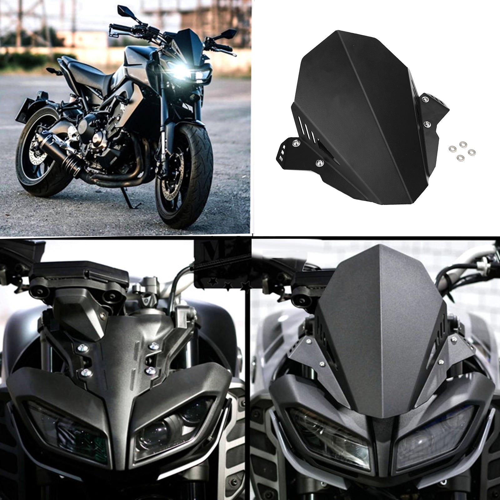 Windscreen Windshield Shield Protector Black For YAMAHA FZ 09 MT 09 2017-2020 Generic