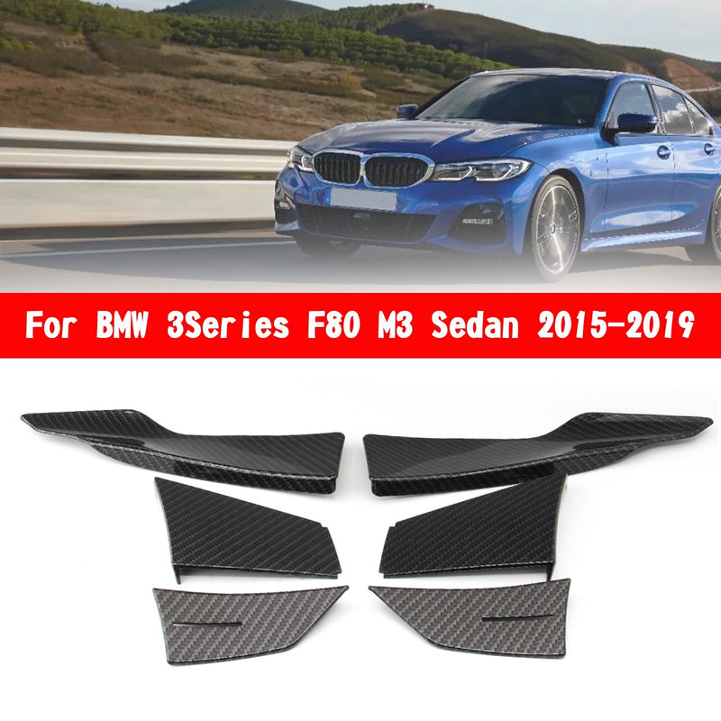 Alerón del cuerpo de las aletas del divisor del labio delantero de fibra de carbono para BMW 3-Series F80 M3 15-19 genérico