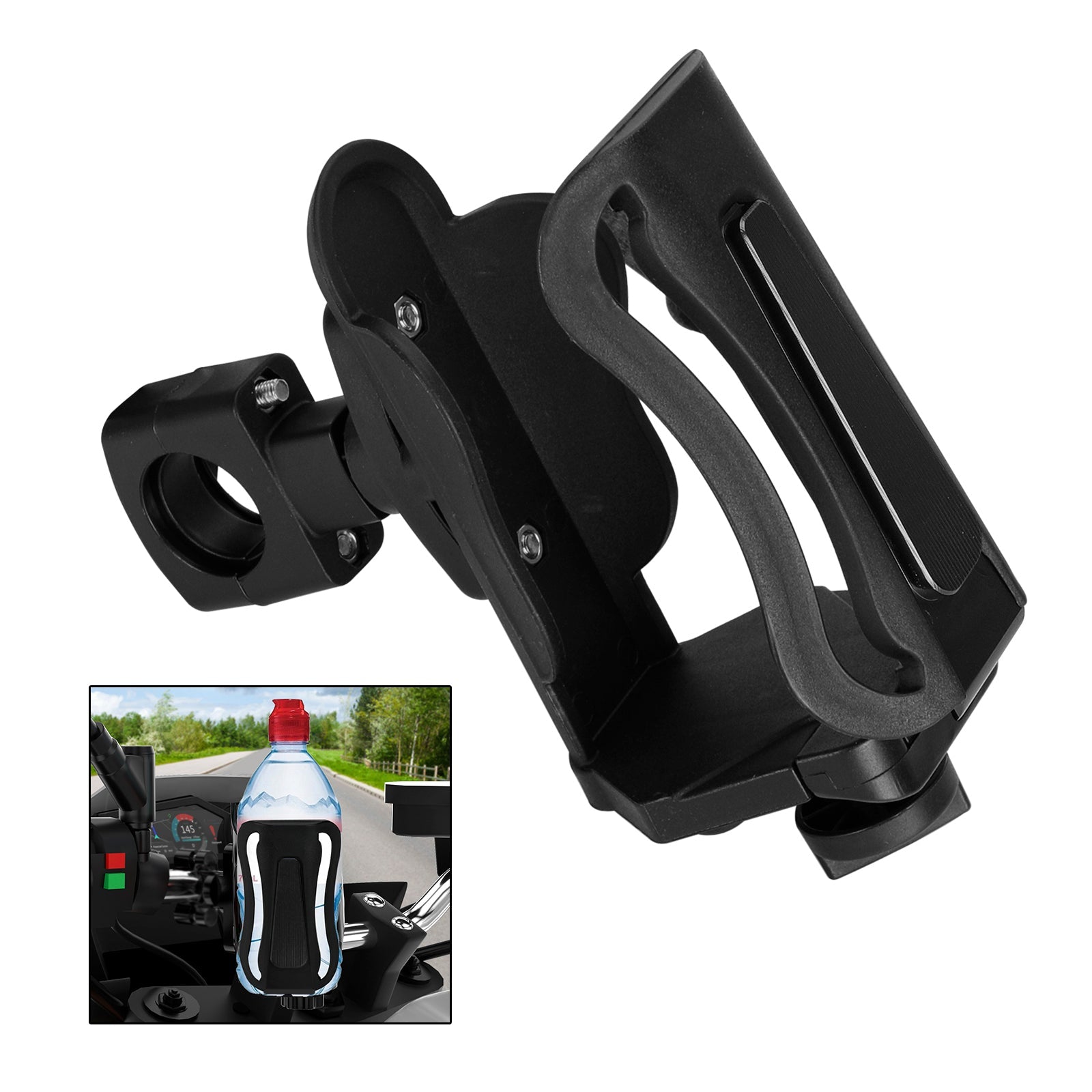 Handlebar Cup Holder Drink Bottle Mount Bracket 25mm For Motorcycle Scooter Titanium