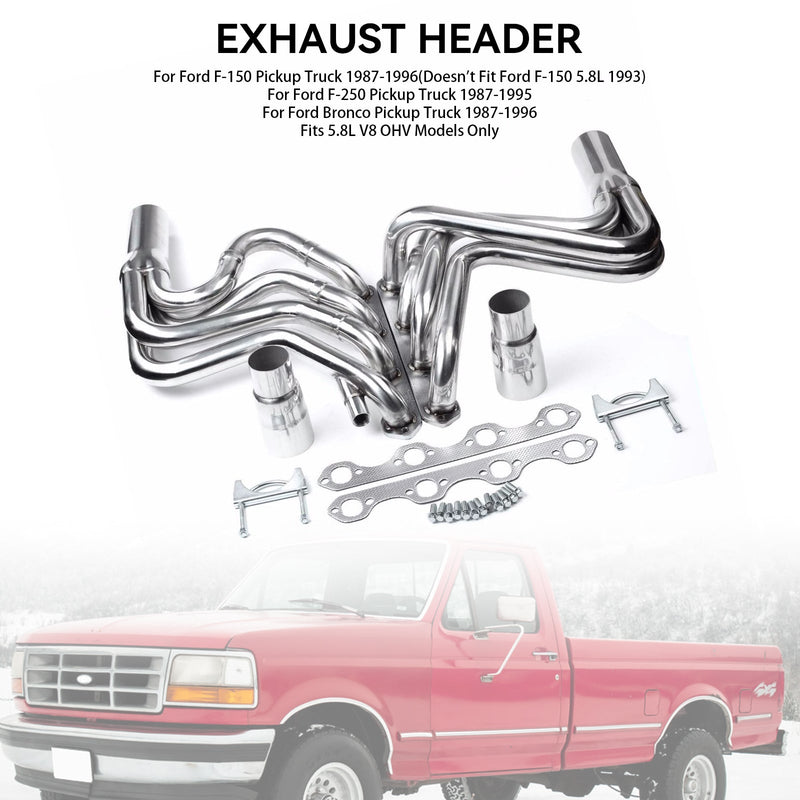 Ford F-150 Bronco Pickup Truck 1987-1996 Exhaust Manifold Header (Doesn't Fit Ford F-150 5.8L 1993)