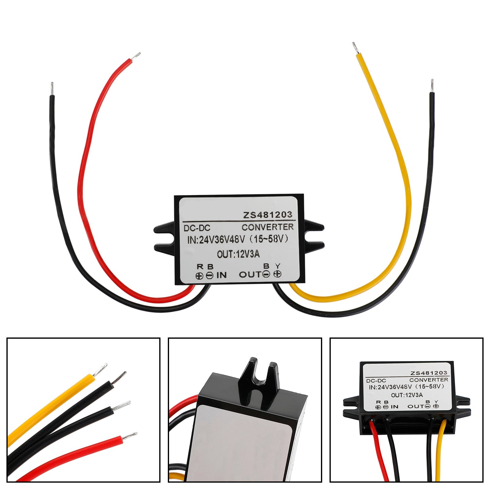 Convertidor DC-DC a prueba de agua 24V 36V 48V Reducir al módulo de fuente de alimentación de 12V