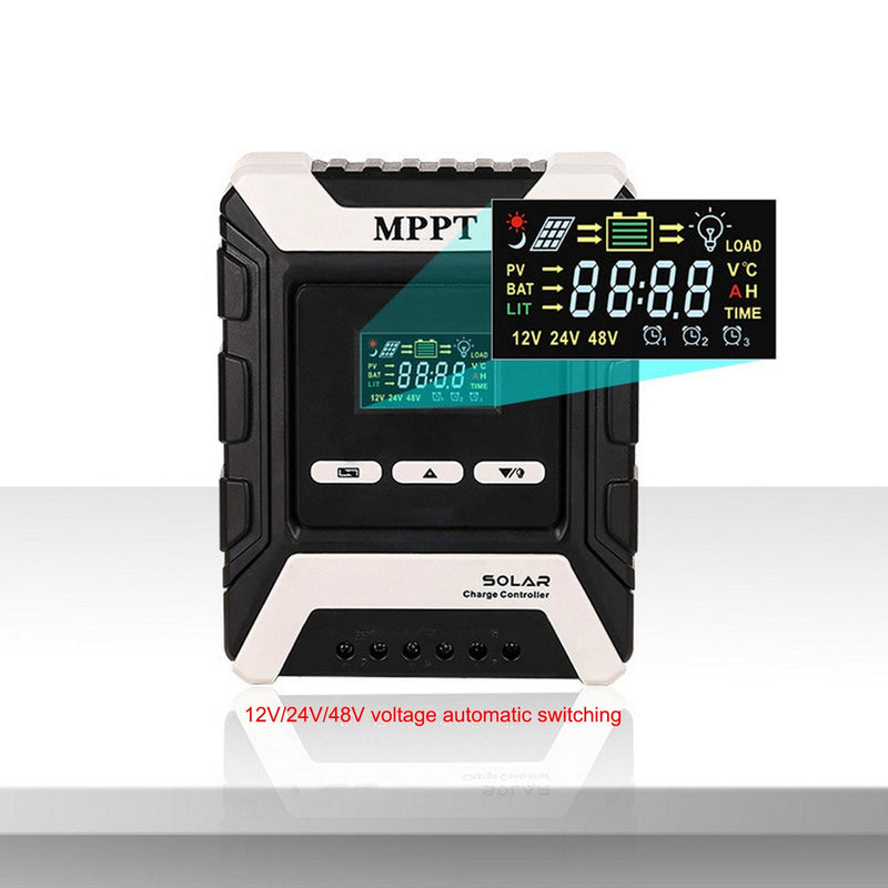 12/24/48V 30A MPPT Solar Charge Controller Panel Battery Regulator Dual USB