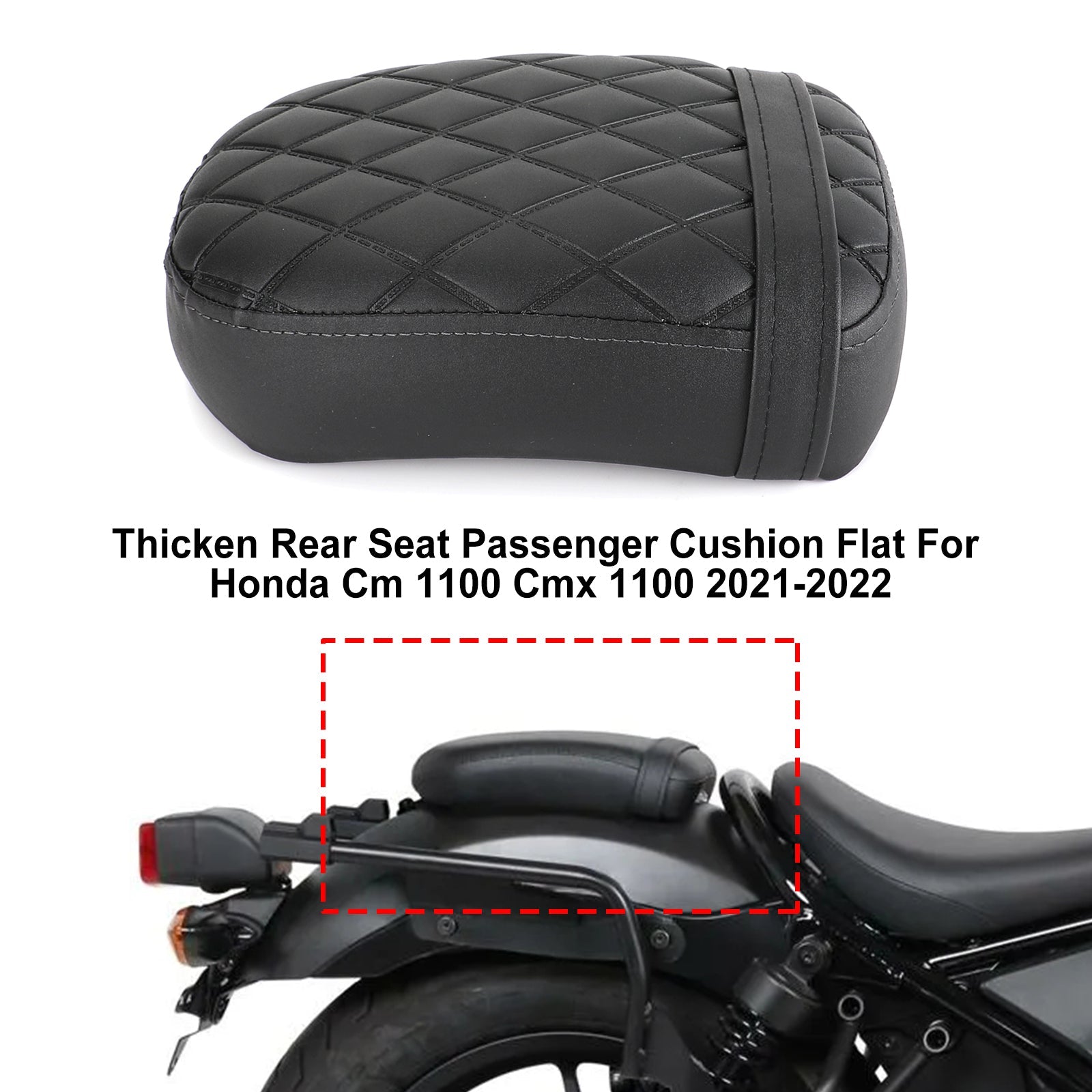 Thicken Rear Seat Passenger Cushion Flat For Honda Cm 1100 Cmx 1100 21-22 Brown Generic