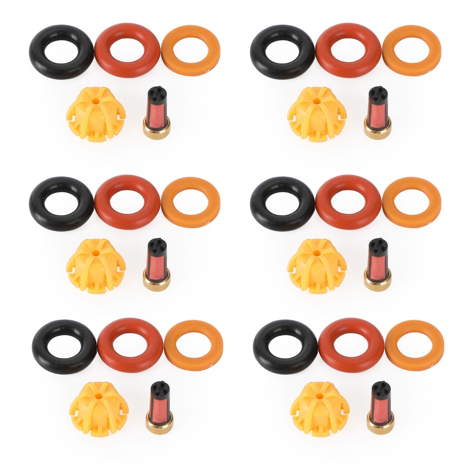 6 set Fuel Injectors Repair Seal Kit Fit BMW M3/323is/325is/525i E36/E34/M50/S50 Generic