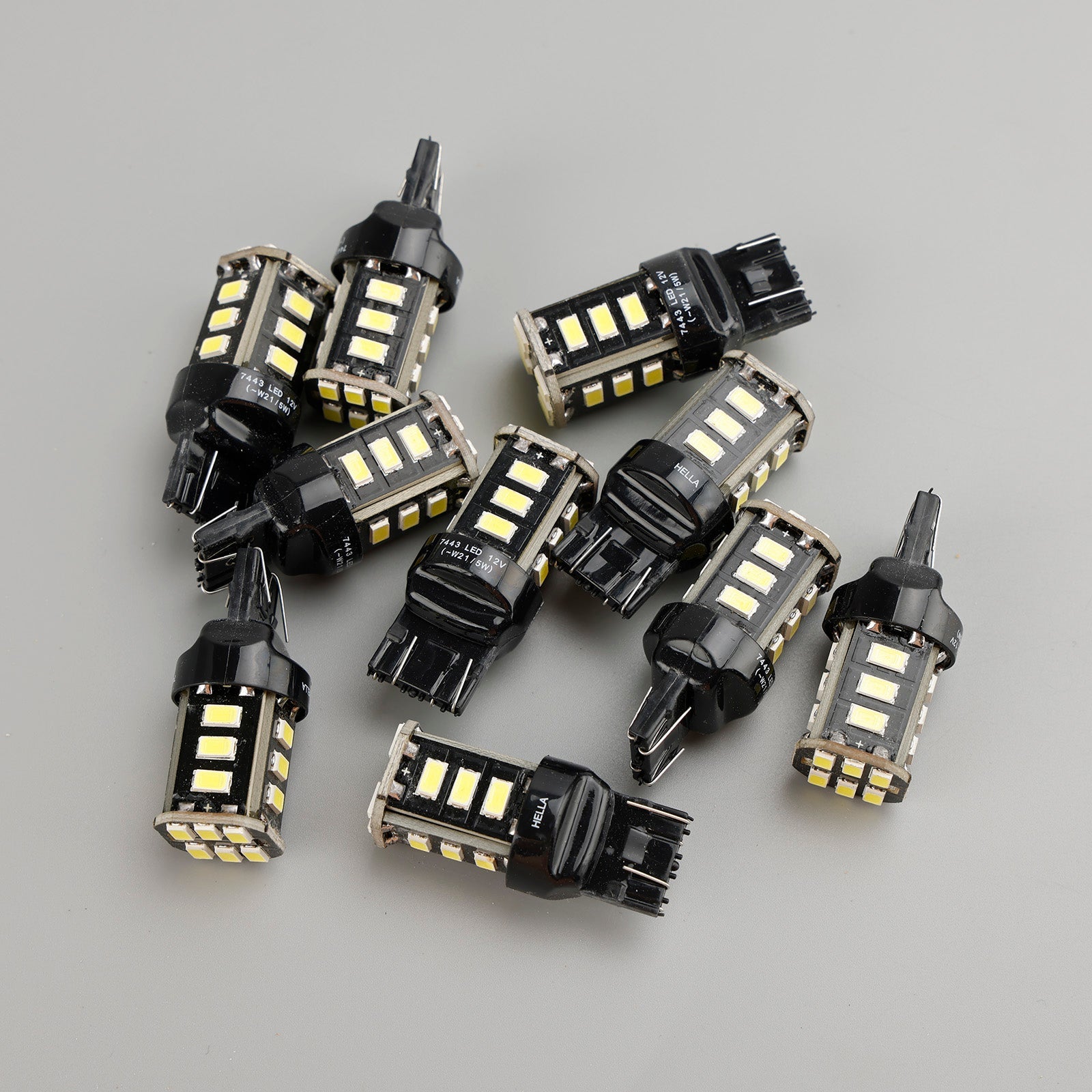 10X For HELLA LED Retrofit 7443W LED W21/5W 12V 3W W3x16Q 6000K