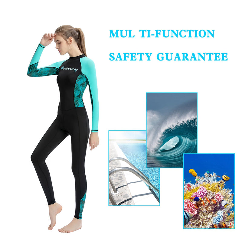 Ultra-thin Women's Ice Silk Sunscreen Wetsuit Full Body stretch Diving Suit