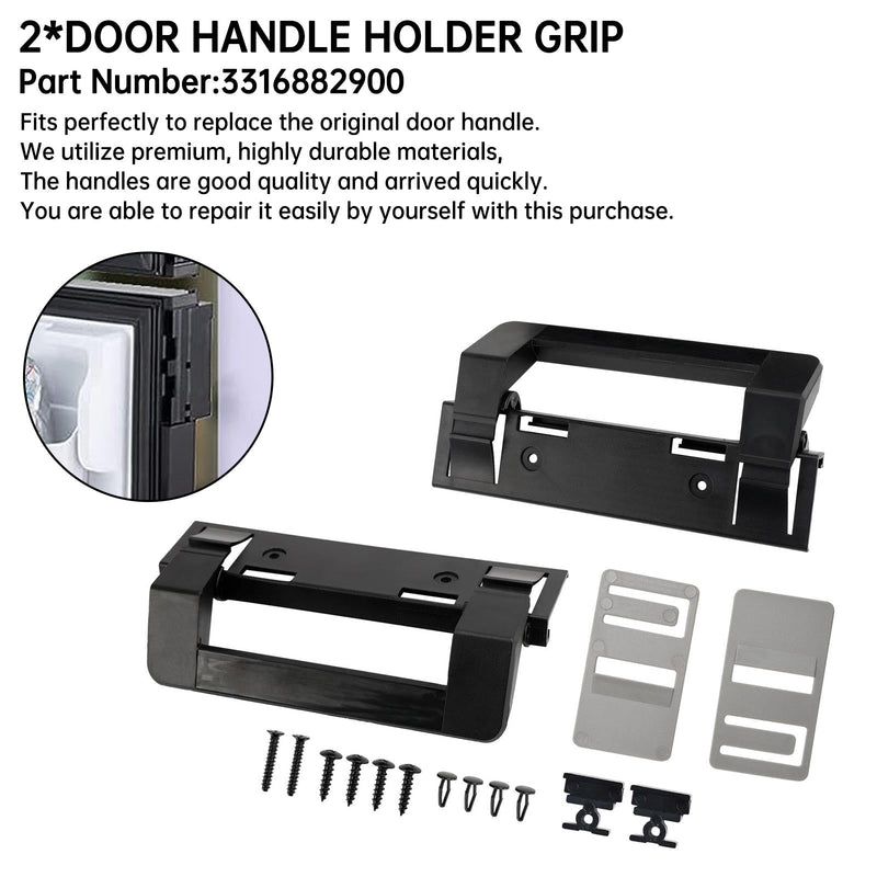 2 × RV refrigerador manija de puerta soporte agarre Hardware negro para Dometic 3316882900
