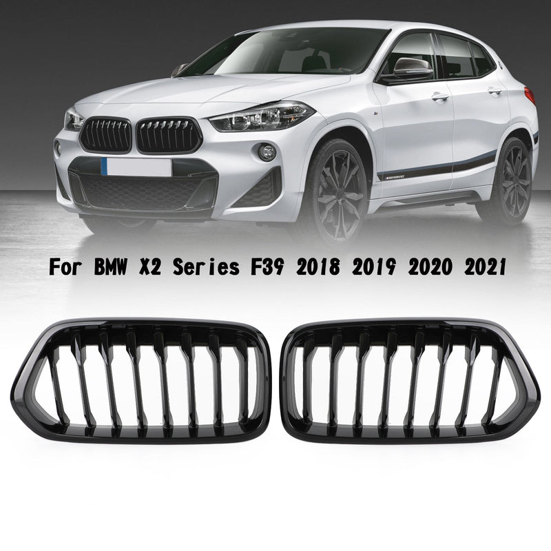 Gloss Black Front Bumper Grille Grill Fit BMW X2 Series F39 2018-2023 Generic