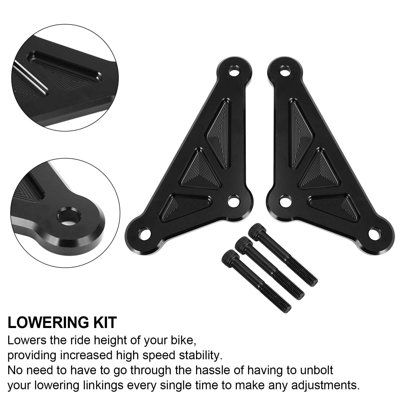 Kit De Enlaces Para Bajar Suspensión Trasera Para KAWASAKI Z1000 2014-2015 Negro Genérico