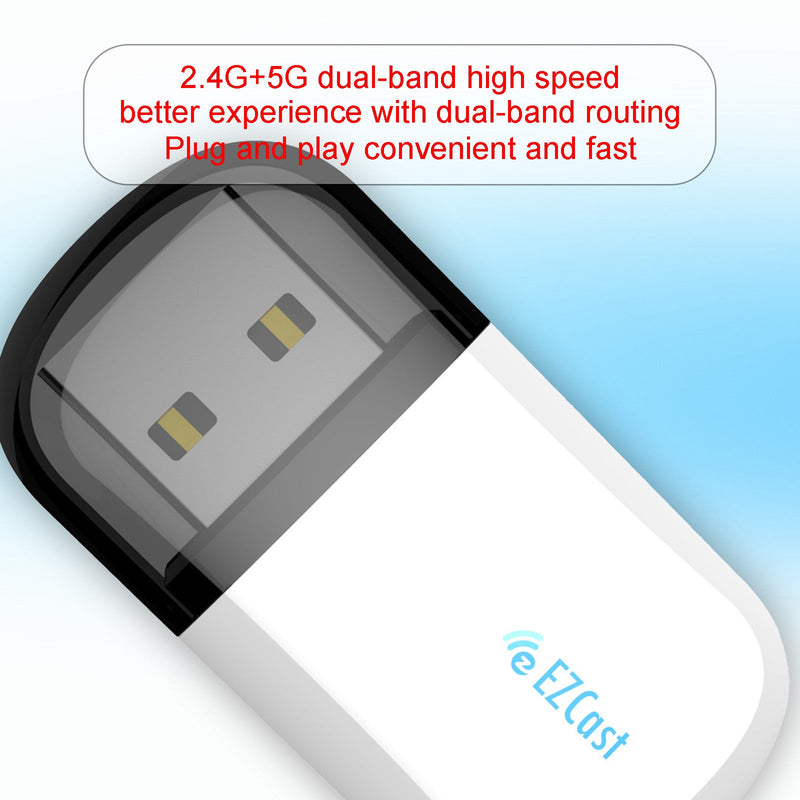 USB إيثرنت ثنائي النطاق 2.4G/5.8G 600M شبكة صغيرة واي فاي محول واي فاي دونغل