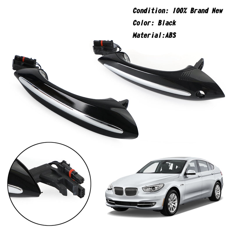 Black Exterior Left+Right Door Handle 51217231931/51217231934 For BMW F10 F01 Generic