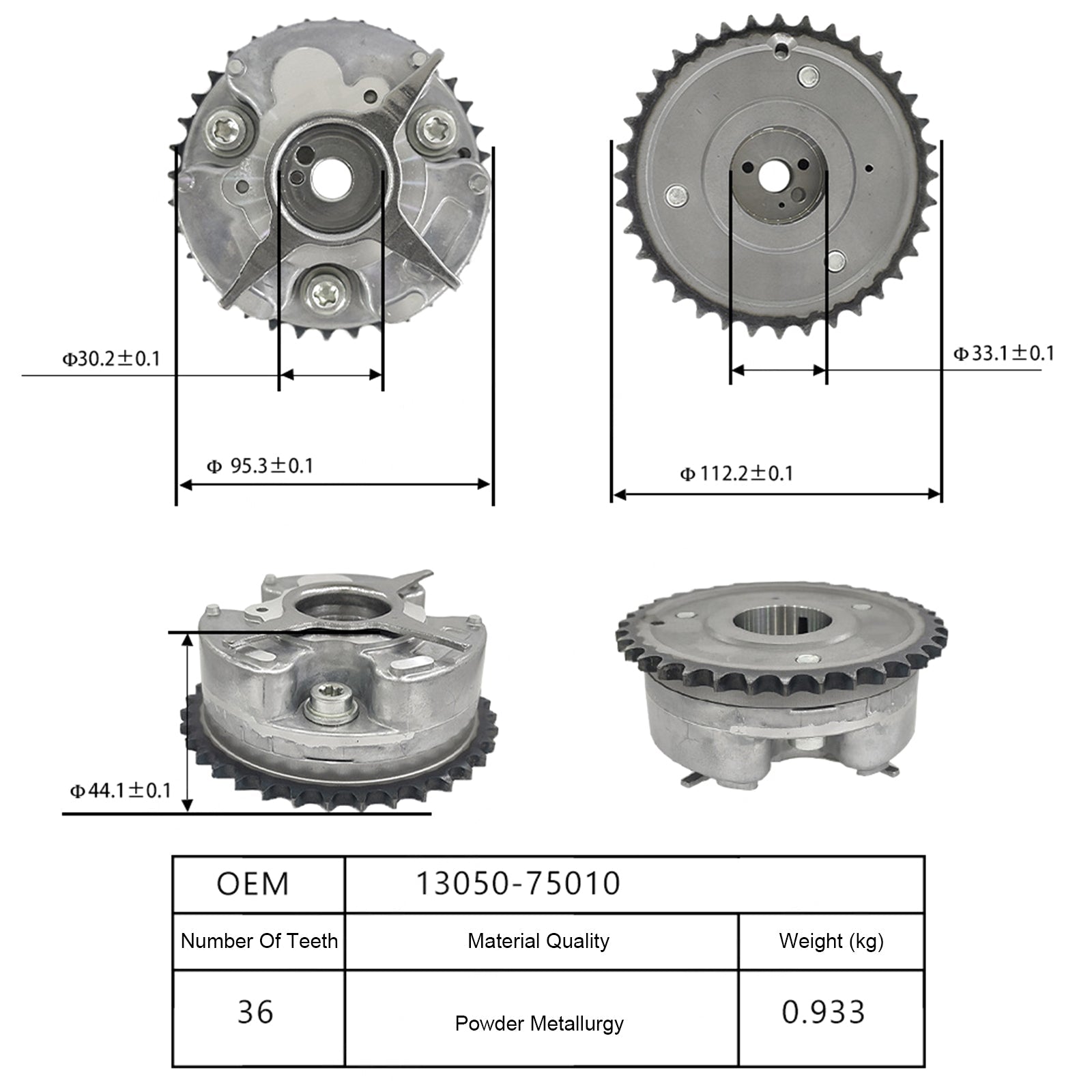 13050-75010 ترس توقيت عمود الحدبات لتويوتا تاكوما 05-12 4 رانر 2010 2TR 2.7L