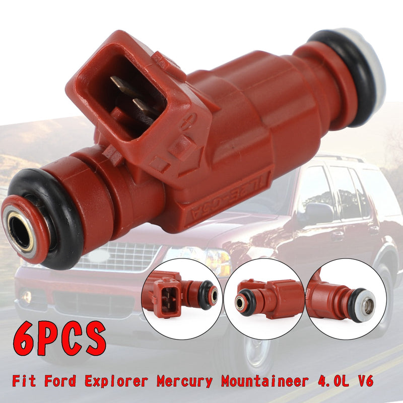 6PCS Fuel injectors 0280156028 Fit Ford Explorer Mercury Mountaineer 4.0L V6 Generic