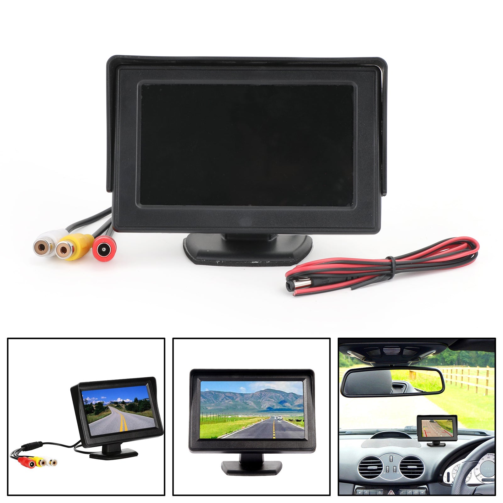 PAL Vista trasera Cámara HD Pantalla Monitor inverso 4.3 "TFT LCD Monitor de automóvil NTSC