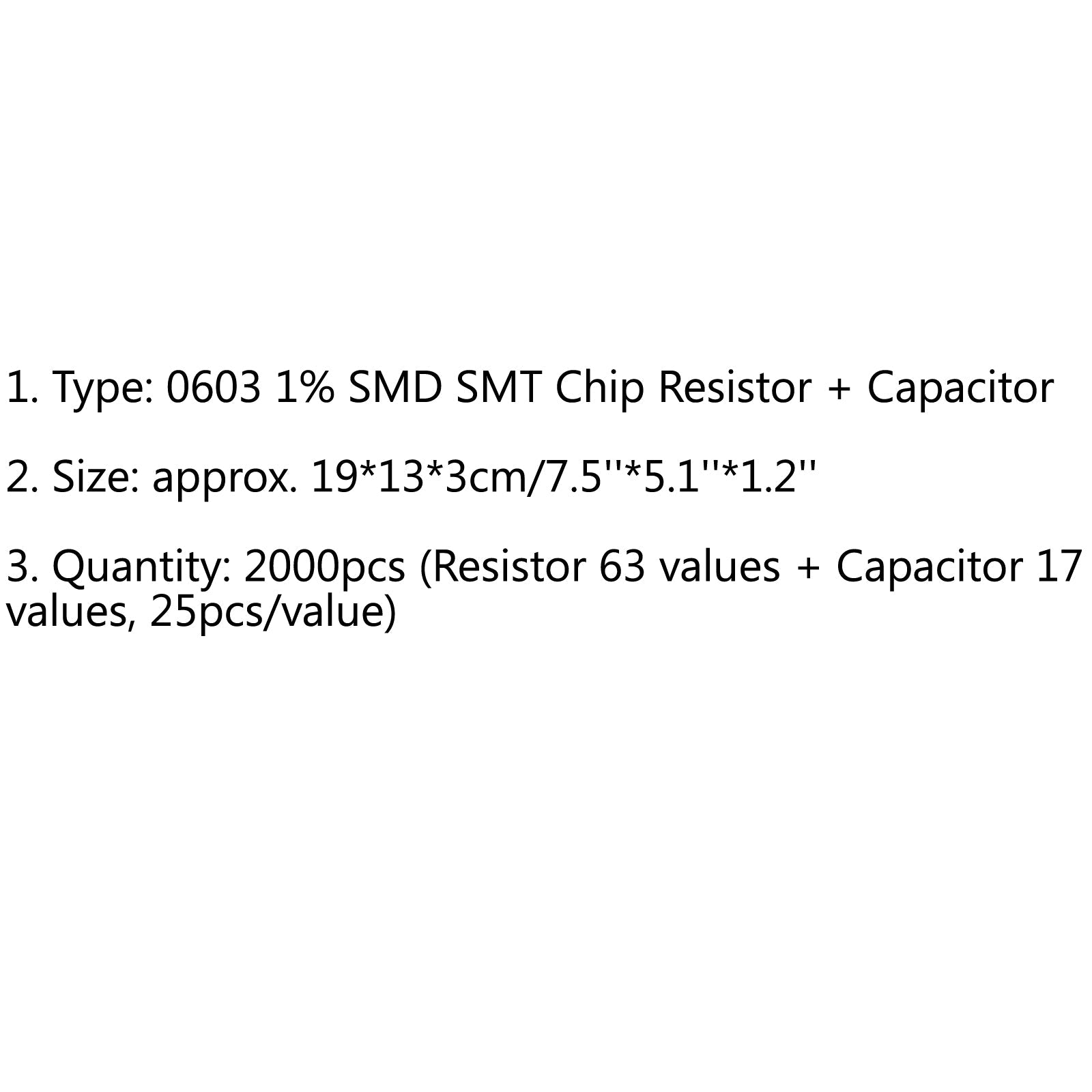 2000PCS 0603 1% SMD Chip SMT Resistor 63 Values + Capacitor 17 Value Sample Book