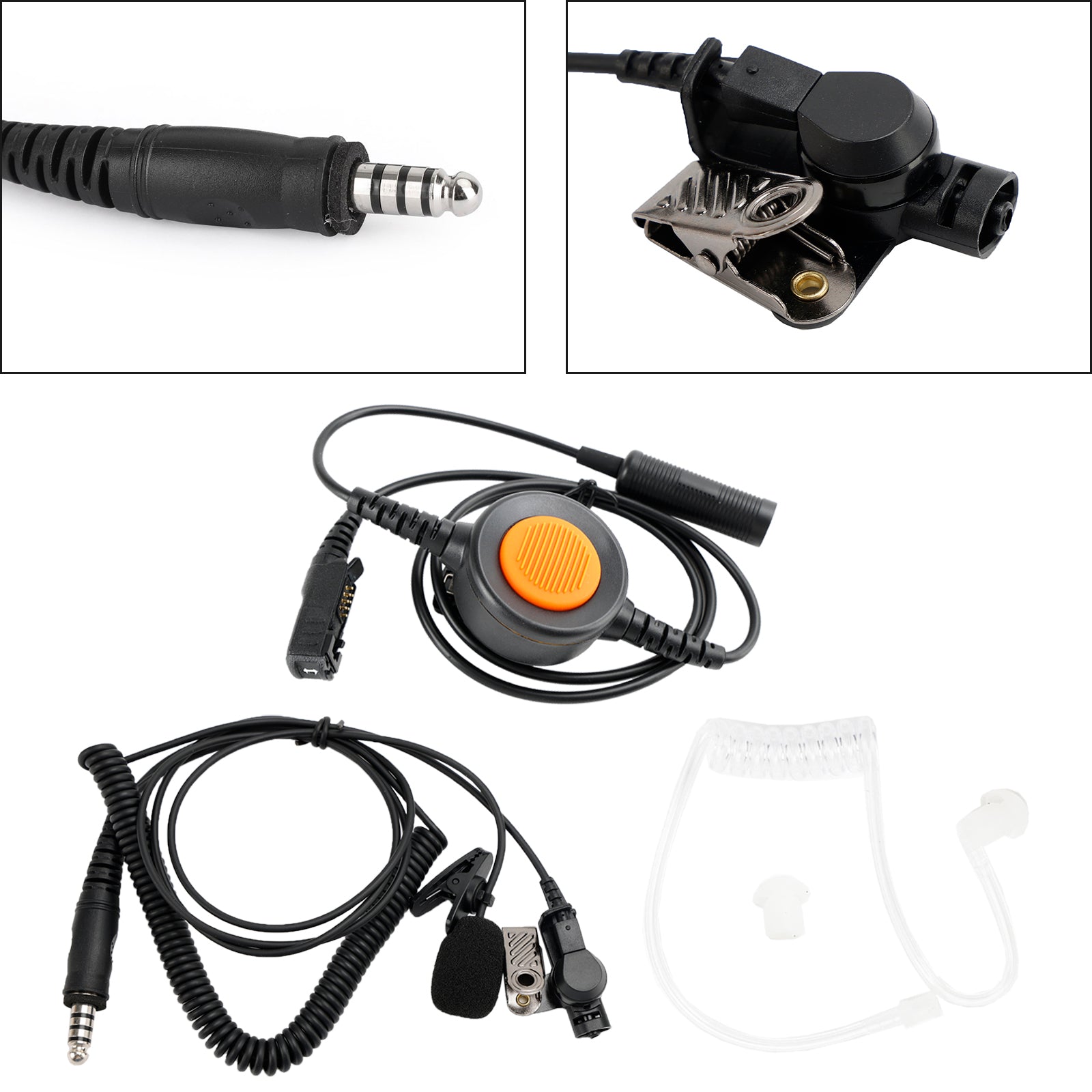 7.1-A3 Transparent Tube Headset with Mic 6-Pin U94 PTT For E8600/8608/8268