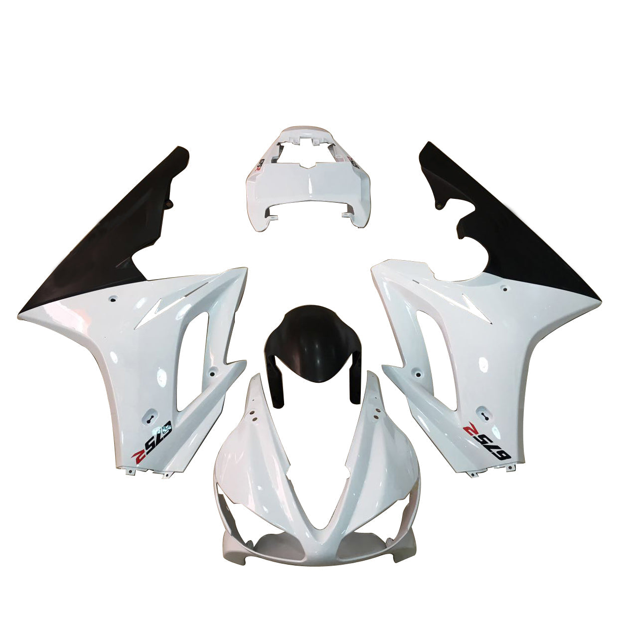 Fairings 2006-2008 Triumph Daytona 675 أبيض أسود دايتونا Generic