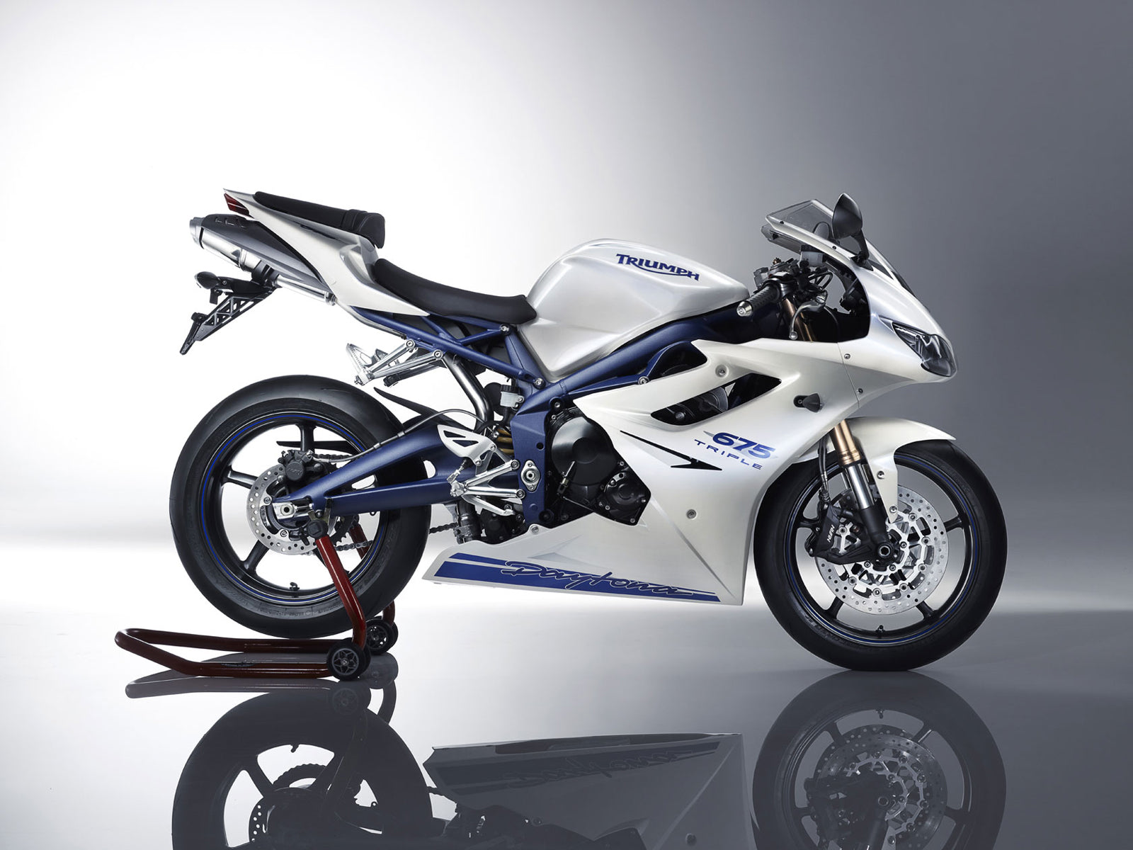 Fairings 2009-2012 Triumph Daytona 675 أبيض أزرق دايتونا Generic