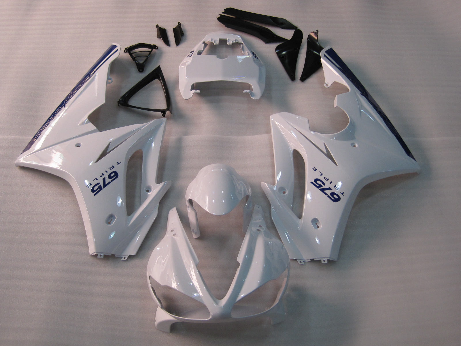 Fairings 2009-2012 Triumph Daytona 675 أبيض أزرق دايتونا Generic