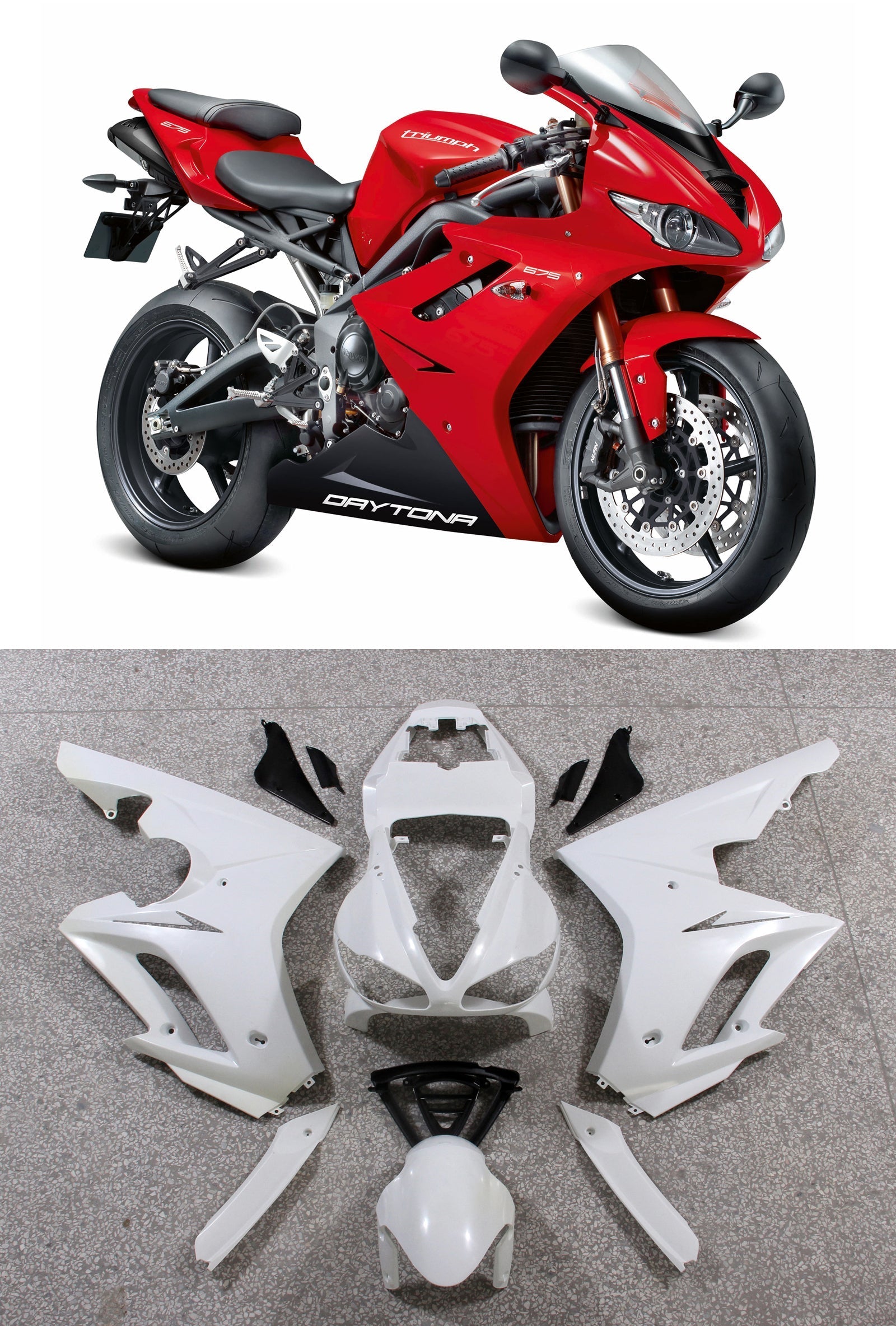 Fairings 2009-2012 انتصار دايتونا أحمر أسود دايتونا عام