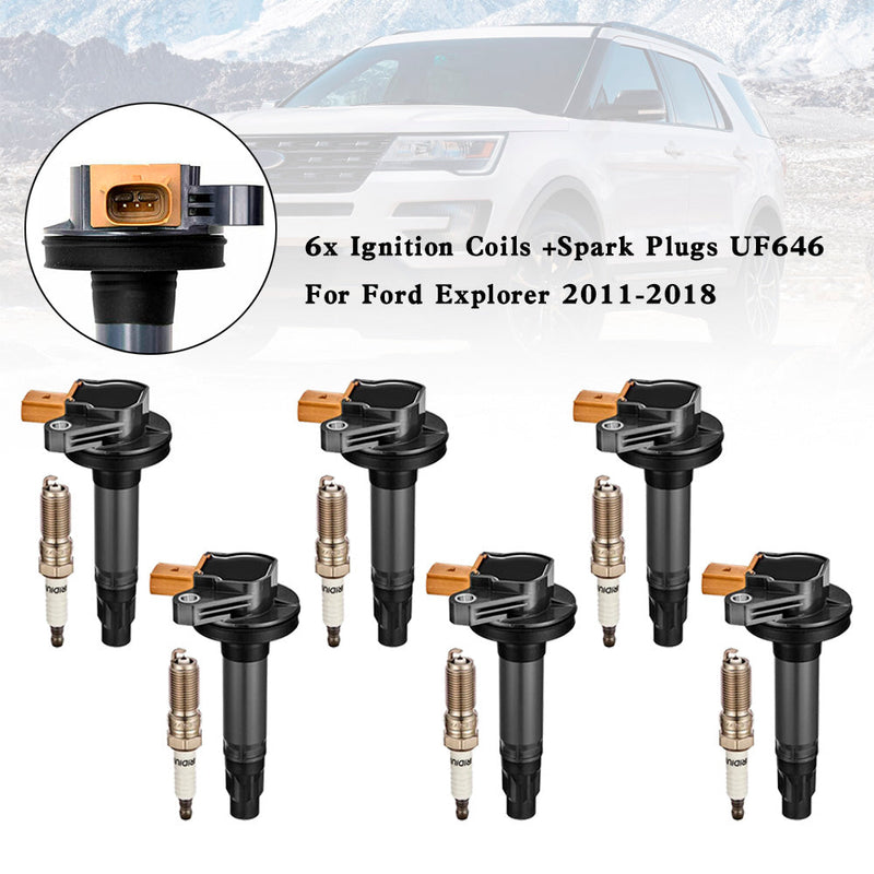 2013-2015 Ford Flex Taurus / Lincoln MKS MKT 3.5L 6x bobinas de encendido + bujías UF646