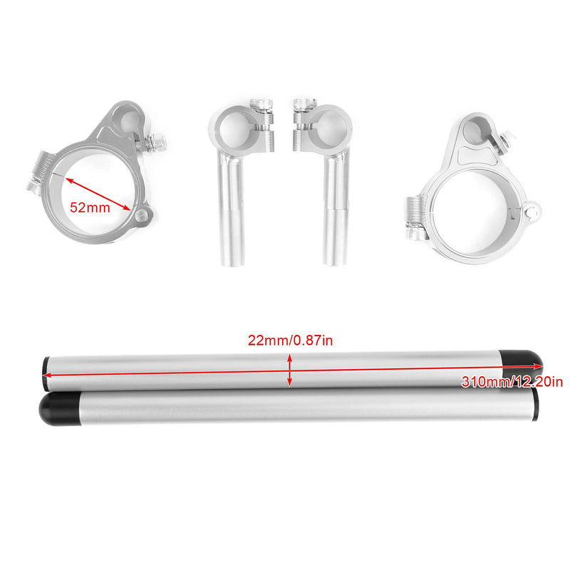 Kit de manillar de tubo de horquilla Universal ajustable giratorio CNC Billet Clip Ons 52mm genérico