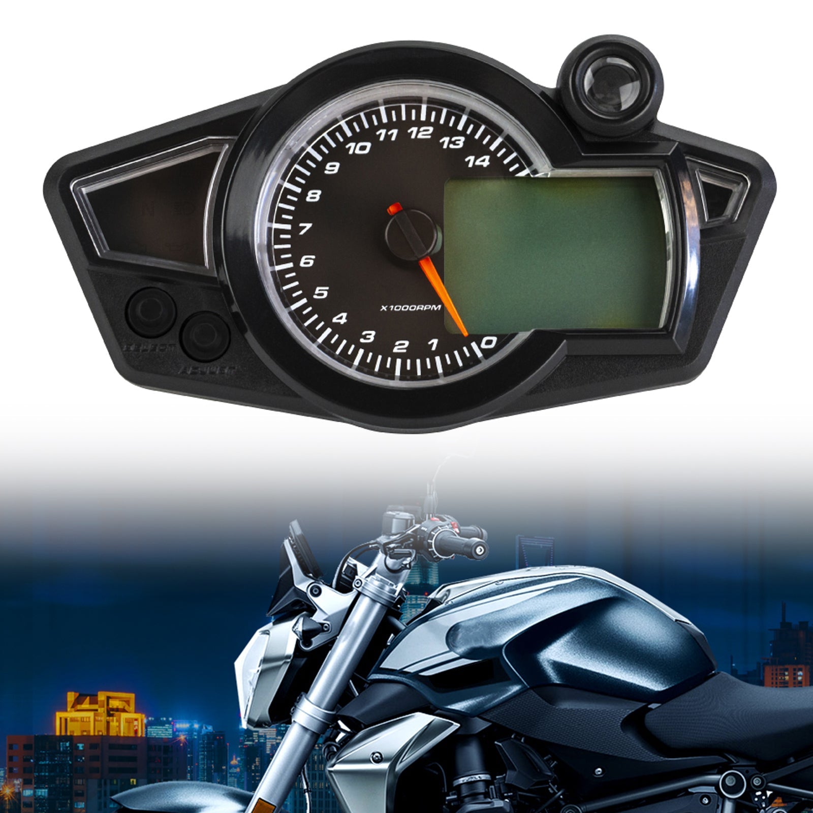 Tachometer Motorcycle Universal Digital Lcd 1-6 Gear Odometer Speedometer Generic