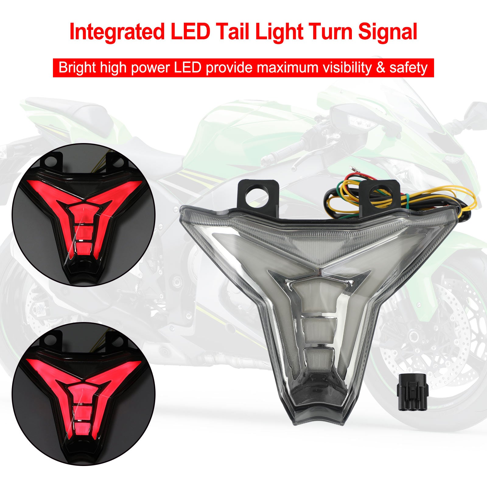 Integrated Tail Light Turn Signal For KAWASAKI Ninja ZX10R Z1000 2013-2022 Generic