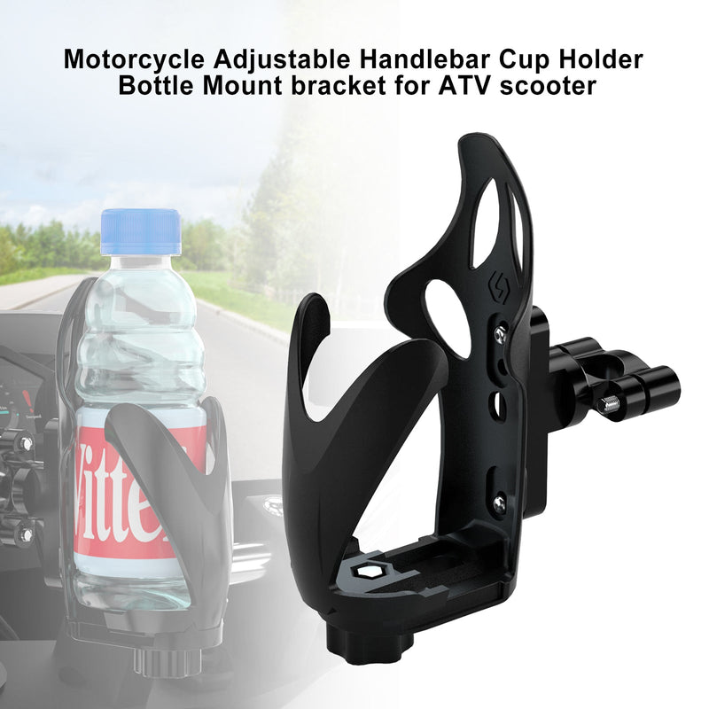 Motor ajustable manillar portavasos botella soporte de montaje para Atv Scooter BlackC genérico
