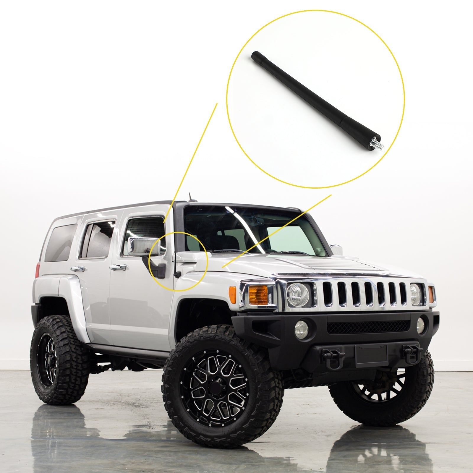 7" Short Antenna Mast Radio AM/FM For Hummer H3 2006-2010 Generic